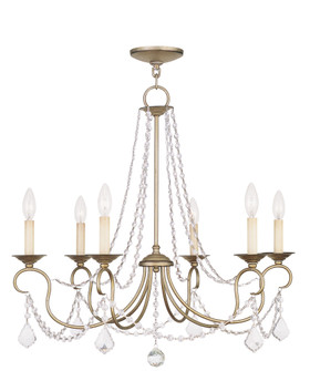 6 Light Antique Silver Leaf Chandelier (108|6516-73)