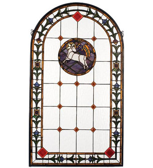 23'' Wide X 40'' High Lamb of God Stained Glass Window (96|17367)