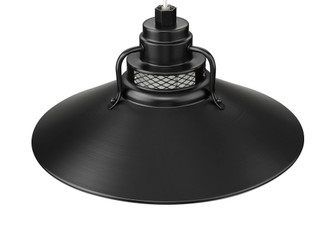 R Series 1-Light Stem Hung Railroad Shade Satin Black (670|RRRS18-SB)