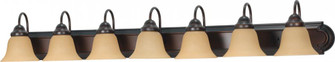 Ballerina - 7 Light 48'' Vanity with Champagne Linen Washed Glass - Mahogany Bronze Finish (81|60/1268)