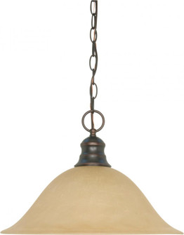 1 Light - 16'' Pendant with Champagne Linen Washed Glass - Mahogany Bronze Finish (81|60/1276)