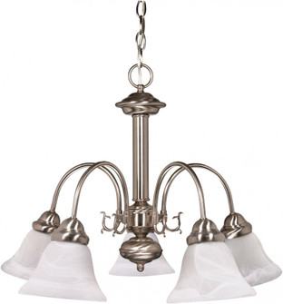 Ballerina - 5 Light Chandelier with Alabaster Glass - Brushed Nickel Finish (81|60/181)
