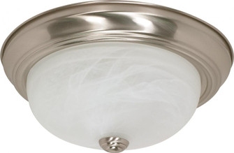 2 Light; 13 in.; Flush Mount; Alabaster Glass; Brushed Nickel Finish (81|60/198)