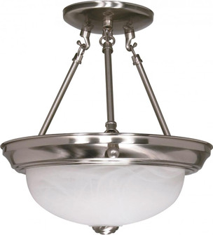 2 Light - Semi Flush with Alabaster Glass - Brushed Nickel Finish (81|60/200)