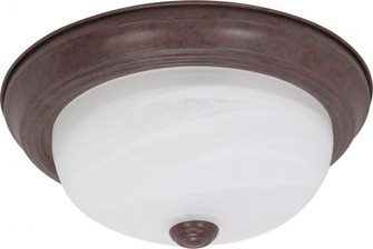 2 Light; 13 in.; Flush Mount; Alabaster Glass; Old Bronze Finish (81|60/206)