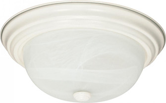 2 Light - 11'' Flush with Alabaster Glass - Textured White Finish (81|60/221)