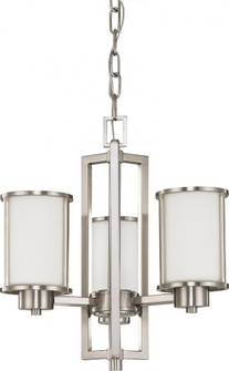 Odeon - 3 Light (convertible up with down) Chandelier with Satin White Glass - Brushed Nickel Finish (81|60/2851)