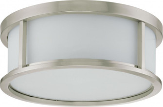 Odeon - 3 Light 15'' Flush Dome with Satin White Glass - Brushed Nickel Finish (81|60/2862)