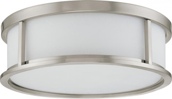 Odeon - 3 Light 17'' Flush Dome withSatin White Glass - Brushed Nickel Finish (81|60/2864)