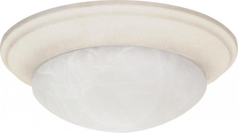 2-Light Medium Dome Twist & Lock Flush Mount Ceiling Light in Textured White Finish with Alabaster (81|60/287)