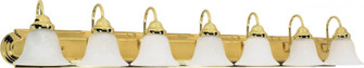 Ballerina - 7 Light 48'' Vanity with Alabaster Glass - Polished Brass Finish (81|60/293)