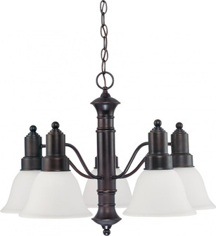 Gotham - 5 Light Chandelier with Frosted White Glass - Mahogany Bronze Finish (81|60/3143)