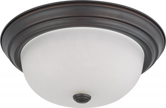2 Light - 13'' Flush with Frosted White Glass - Mahogany Bronze Finish (81|60/3146)