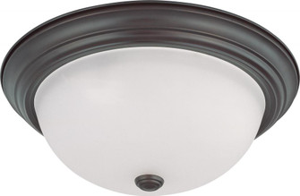 3 Light - 15'' Flush with Frosted White Glass - Mahogany Bronze Finish (81|60/3147)