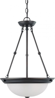 3 Light - 15'' Pendant with Frosted White Glass - Mahogany Bronze Finish (81|60/3152)