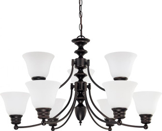 Empire - 9 Light Chandelier with Frosted White Glass - Mahogany Bronze Finish (81|60/3171)