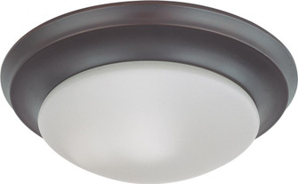1 Light; 12 in.; Flush Mount Twist and Lock with Frosted White Glass; Mahogany Bronze Finish (81|60/3175)