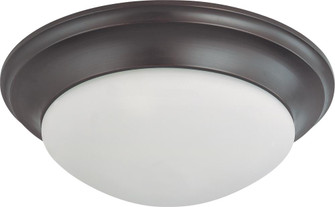 3 Light - 17'' Flush with Frosted White Glass - Mahogany Bronze Finish (81|60/3177)