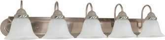 Ballerina; 5 Light; 36 in.; Vanity with Alabaster Glass Bell Shades; Brushed Nickel Finish (81|60/323)