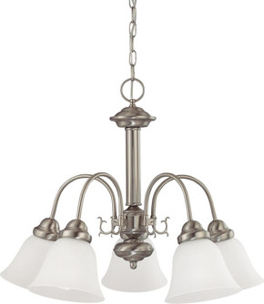 Ballerina - 5 Light Chandelier with Frosted White Glass - Brushed Nickel Finish (81|60/3240)