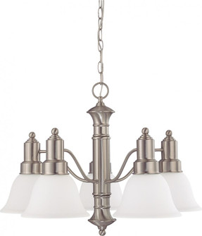 Gotham - 5 Light Chandelier with Frosted White Glass - Brushed Nickel Finish (81|60/3242)