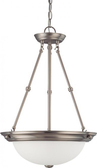 3 Light; 15 in.; Pendant with Frosted White Glass; Brushed Nickel Finish (81|60/3247)