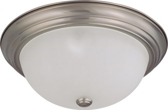 3 Light; 15 in.; Flush Mount with Frosted White Glass; Brushed Nickel Finish (81|60/3263)