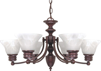 Empire - 6 Light Chandelier with Alabaster Glass - Old Bronze Finish (81|60/358)