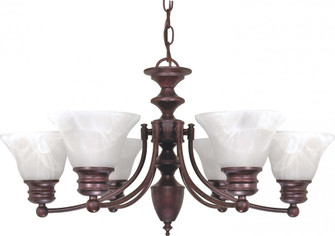 Empire - 6 Light Chandelier with Alabaster Glass - Old Bronze Finish (81|60/358)