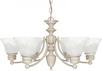 Empire - 6 Light Chandelier with Alabaster Glass - Textured White Finish (81|60/359)