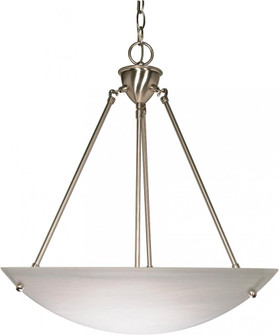 3 Light - 23'' Pendant with Alabaster Glass - Brushed Nickel Finish (81|60/370)