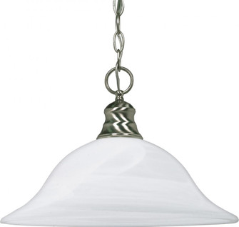 1 Light - 16'' Pendant with Alabaster Glass - Brushed Nickel Finish (81|60/390)