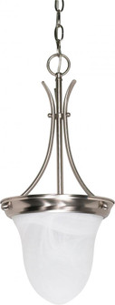 1 Light - 10'' Pendant with Alabaster Glass - Brushed Nickel Finish (81|60/394)
