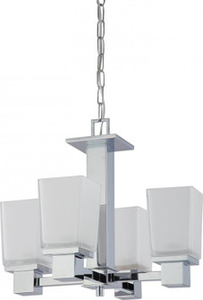 Parker - 4 Light Chandelier with Sandstone Etched Glass - Polished Chrome Finish (81|60/4005)