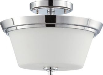Bento; 3 Light; Semi-Flush Fixture with Satin White Glass; Polished Chrome Finish (81|60/4087)
