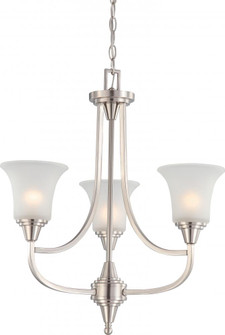 Surrey - 3 Light Chandelier with Frosted Glass - Brushed Nickel Finish (81|60/4145)