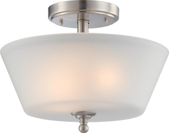 Surrey - 3 Light Semi Flush with Frosted Glass - Brushed Nickel Finish (81|60/4151)