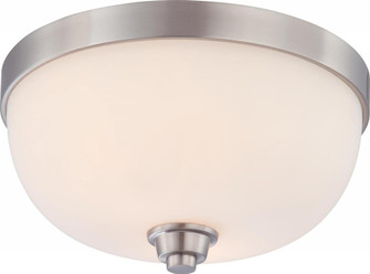 Helium - 2 Light Flush Dome with Satin White Glass - Brushed Nickel Finish (81|60/4192)