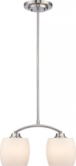 Helium - 2 Light Mini Pendant with Satin White Glass - Brushed Nickel Finish (81|60/4194)