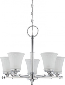 Teller - 5 Light Chandelier with Frosted Etched Glass - Polished Chrome Finish (81|60/4265)