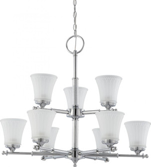 Teller - 9 Light Two Tier Chandelier with Frosted Etched Glass - Polished Chrome Finish (81|60/4269)