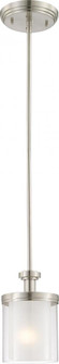 Decker; 1 Light; Mini Pendant with Clear and Frosted Glass; Brushed Nickel Finish (81|60/4648)