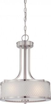 Fusion - 3 Light Pendant with Frosted Glass - Brushed Nickel Finish (81|60/4686)