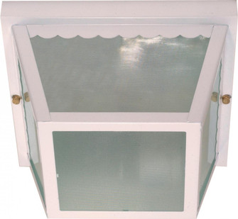 2 Light - 10'' Carport Flush with Textured Frosted Glass - White Finish (81|60/470)