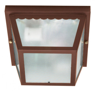2 Light - 10'' Carport Flush with Textured Frosted Glass - Old Bronze Finish (81|60/472)
