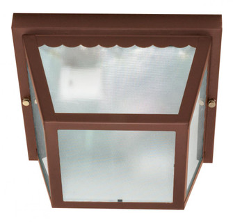 2 Light; 10 in.; Carport Flush Mount with Textured Frosted Glass; Old Bronze Finish (81|60/472)