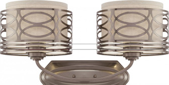 Harlow - 2 Light Vanity with Khaki Fabric Shades - Hazel Bronze Finish (81|60/4722)