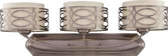 Harlow - 3 Light Vanity with Khaki Fabric Shades - Hazel Bronze Finish (81|60/4723)