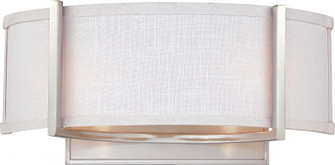 Gemini; 2 Light; Wall Sconce with Slate Gray Fabric Shade; Brushed Nickel Finish (81|60/4754)
