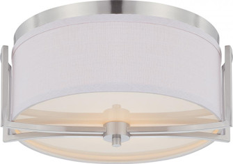 Gemini - 2 Light Flush Dome with Slate Gray Fabric Shade - Brushed Nickel Finish (81|60/4761)